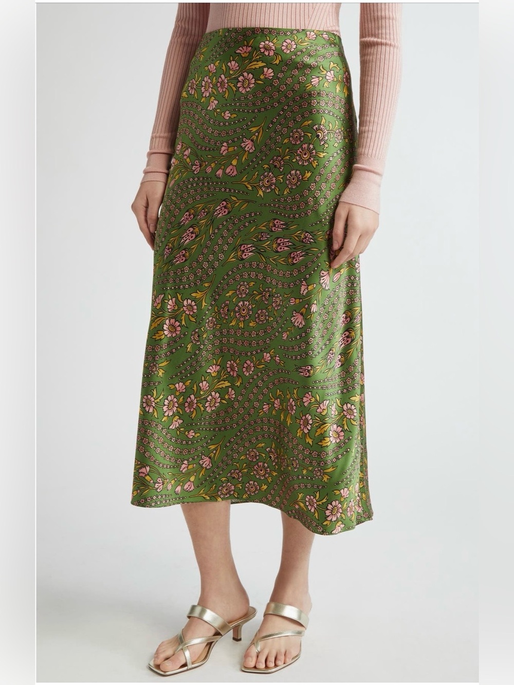 Veronica Beard Clover Floral Maxi Skirt in Lemongrass Multi Size 4